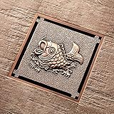 Material: este desagüe de piso está hecho de cobre puro de alta calidad y es muy hermoso y resistente de usar. Es resistente al óxido y a la corrosión, lo que garantiza resistencia y longevidad.