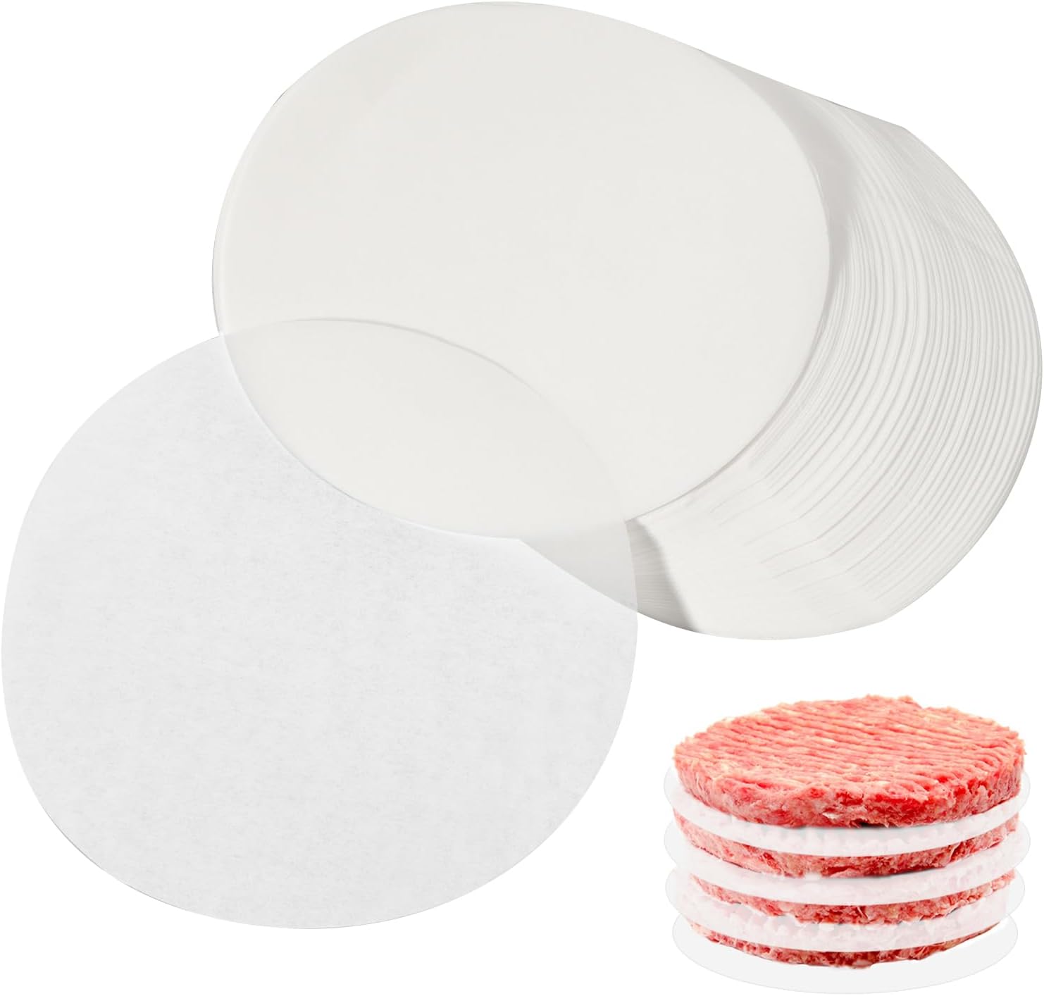 Mabor 200Pcs 4.5Inch Hamburger Patty Paper, Round Burger Patty Paper Sheets