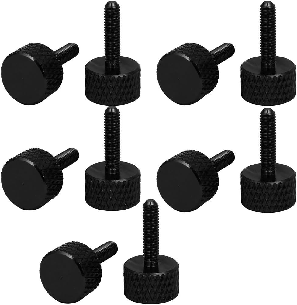 uxcell Computer PC Graphics Card M3x12mm Knurled Head Thumb Screws Black 10pcs