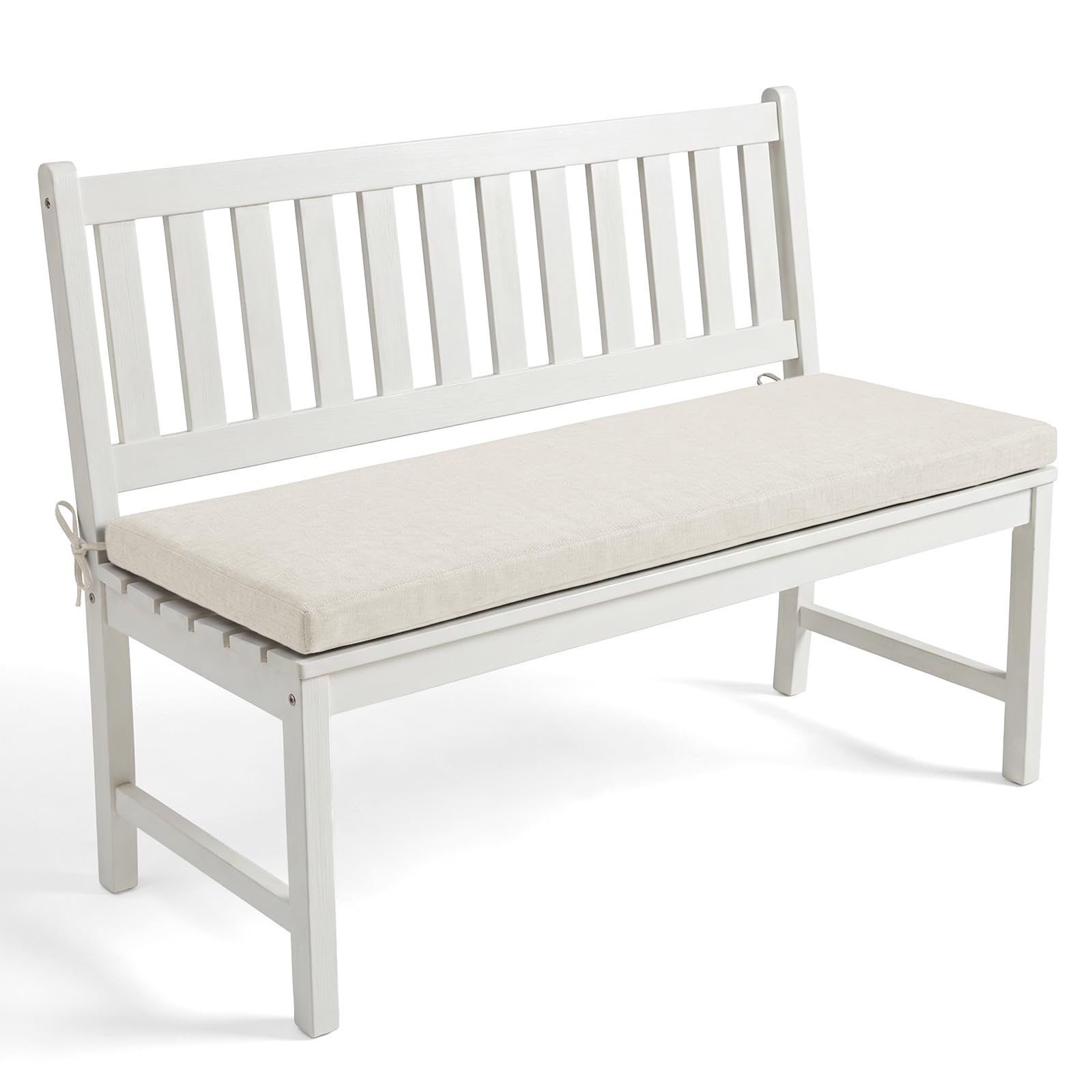 AZMAHT Outdoor Bench Cushion 2/3 Seater, Waterproof High Density Foam, Removable Linen Cover, Non-Slip Seat Pad For Garden, Patio, Porch Furniture,N29,90x35x3cm