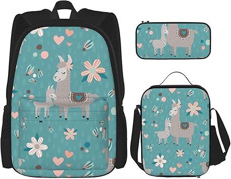llama backpack and lunchbox