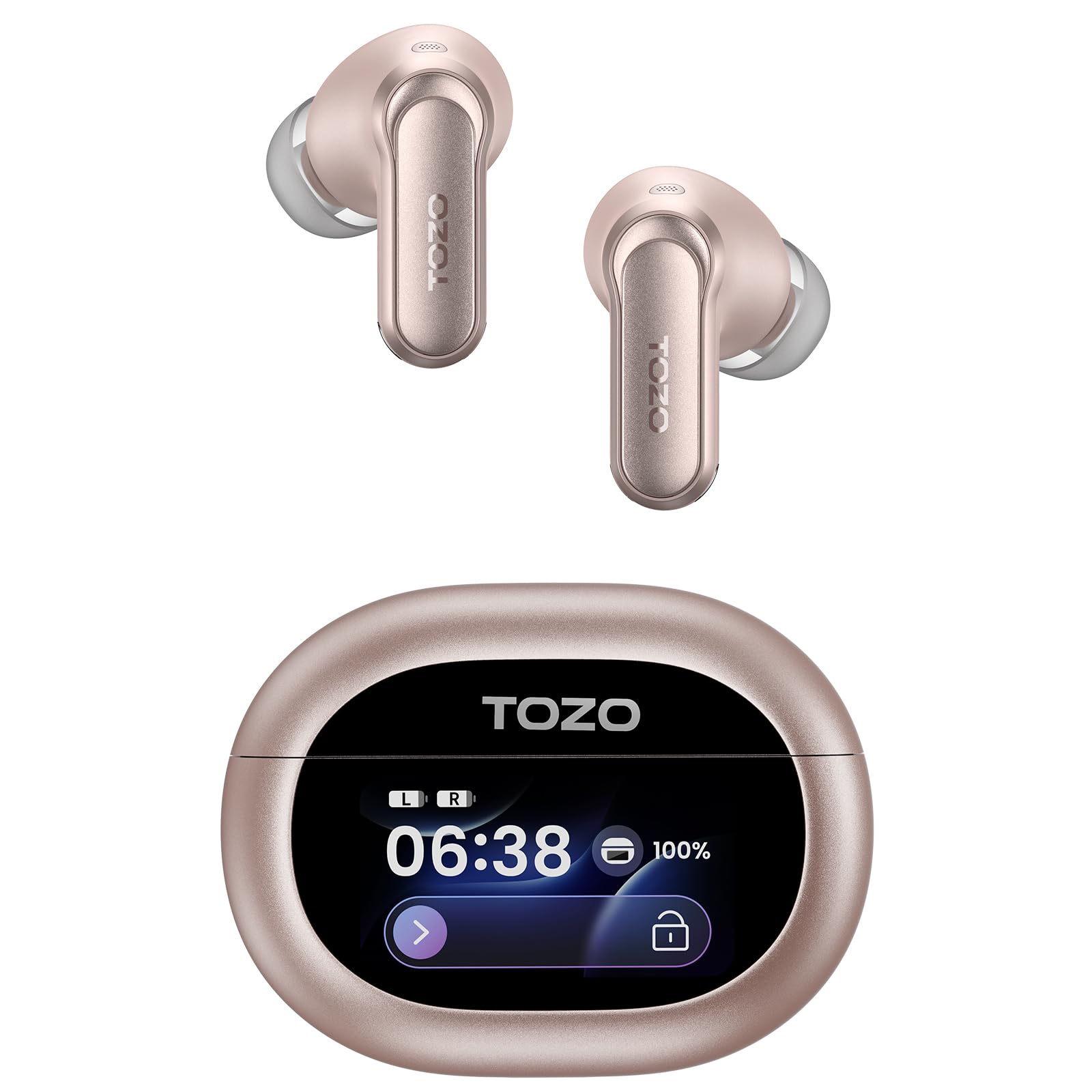 TOZO NC20 Pro イヤホン bluetooth ワイヤレスイヤホン アダプティブ式 ハイブリッドANC 52dB低減 中低音域 暖色系音質/最先端カスタムEQ「寒色系音質への変更可能」 LDAC対応ハイレゾ マルチポイント ワイヤレス充電 装着検出機能 6マイク クリア通話/AIチャット・通訳・記録 カスタムタッチ 軽量 快適（ピンク