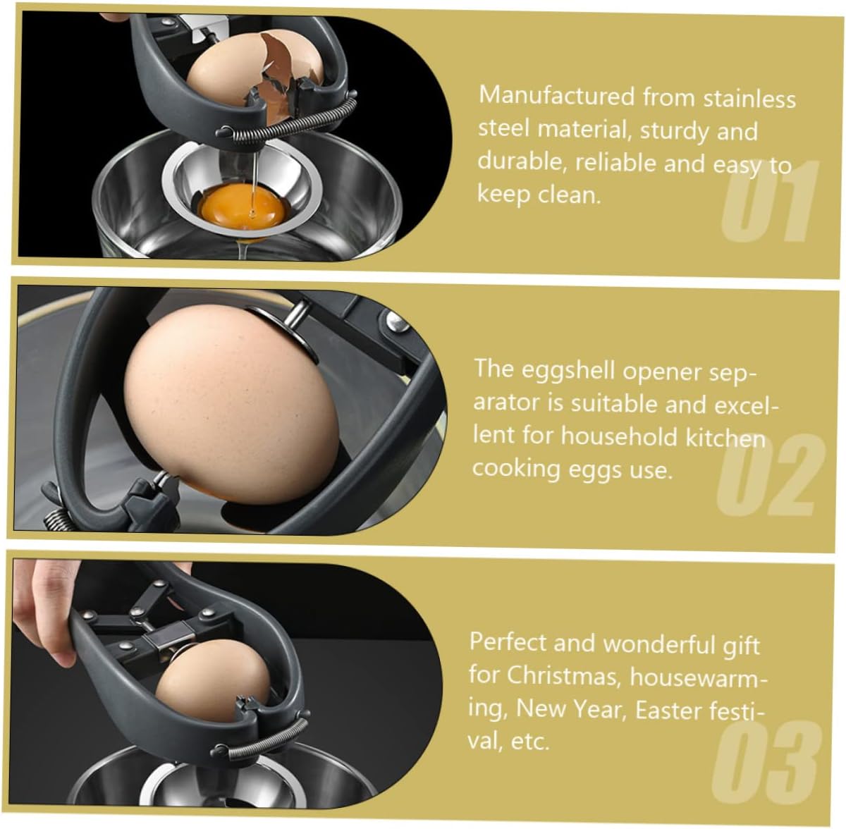Remover Handheld Egg Opener Stainless Steel Kitchen Tool Simple and Reliable