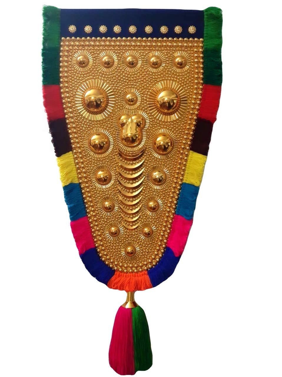 OAK N' OAK | 2.5 FEET(Dimension of The Ornamental Area) | Traditional Gold Plated Ornamental Decorative Wall Hanging nettipattam (Caparison) by artisans from Kerala