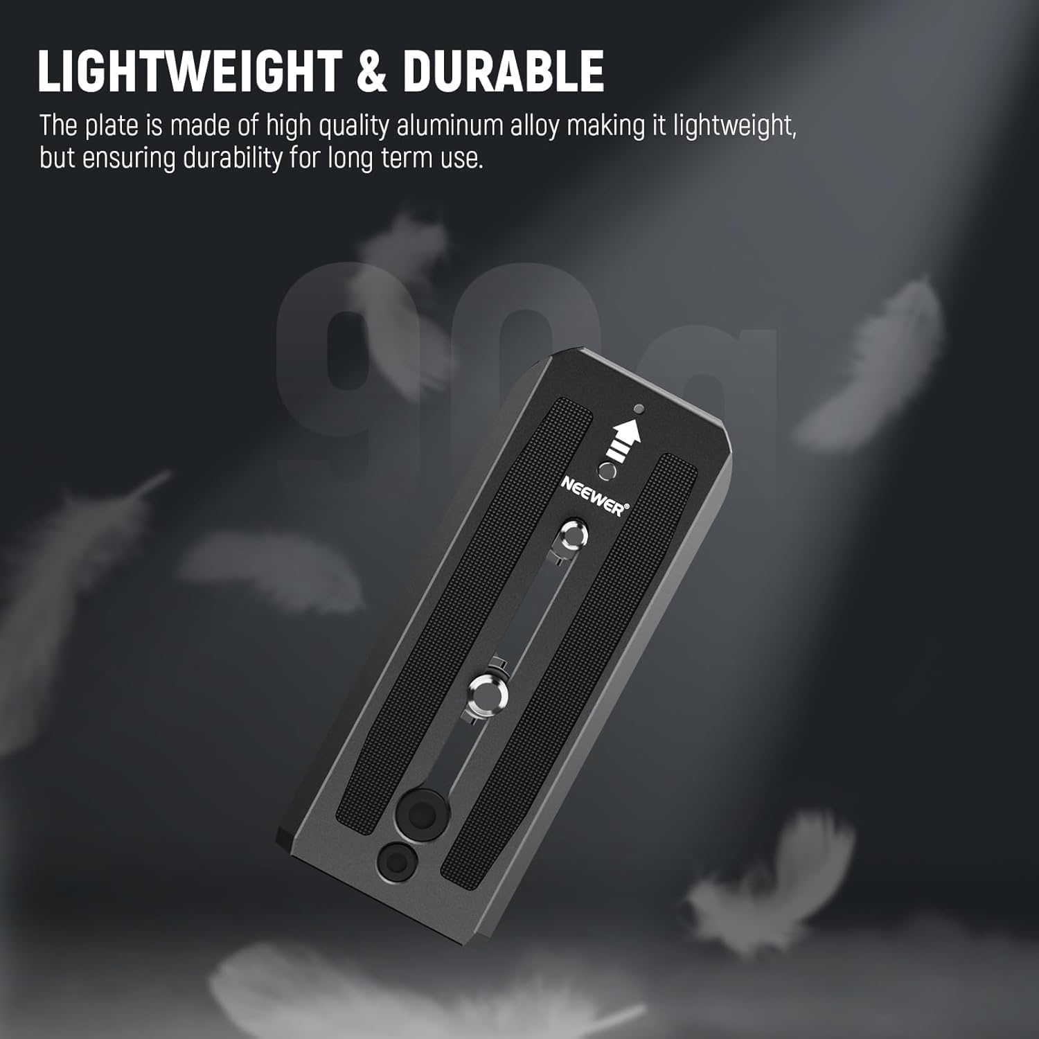 Neewer 501PL Tripod Fluid Head Quick Release Plate, Camera Mounting Plate with 1/4" and 3/8" Screws, Anti Off Pin for GM001 GM002 GM006 Fluid Heads, QR5 - Image 8