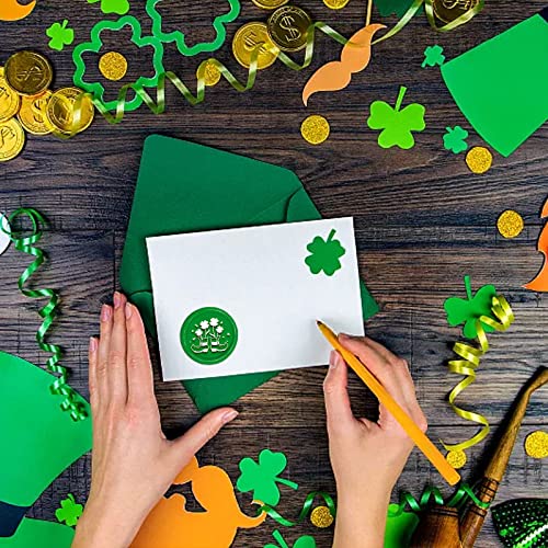 CRASPIRE Shamrock Wax Seal Stamp St. Patrick's Day Sealing Wax Stamps 30mm Retro Vintage Removable Brass Stamp Head with Wood Handle for St. Patrick's Day Invitations Cards Gift - Image 4