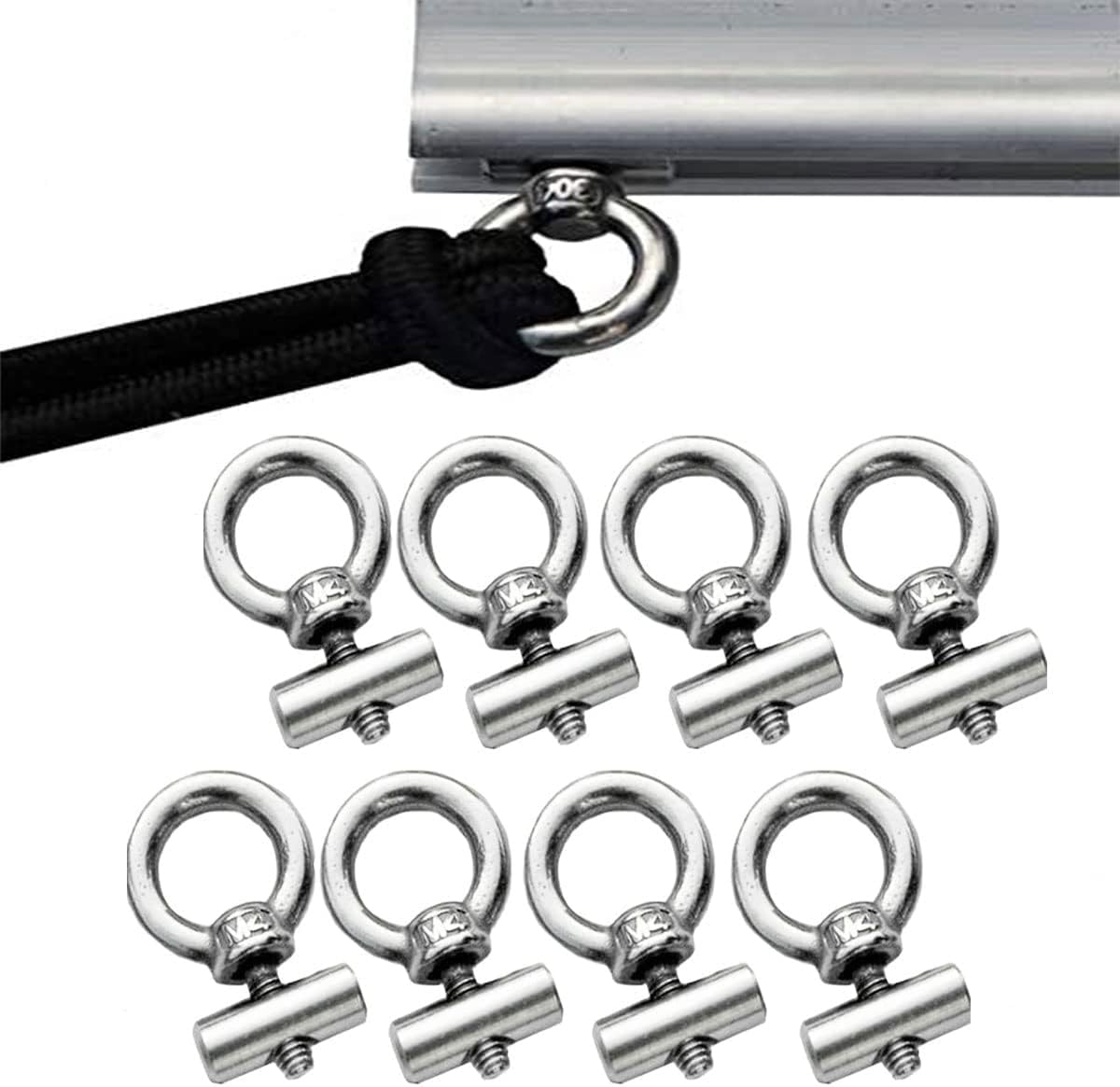 samou 8Pcs Awning Rail Stoppers 6mm for RV Caravan Motorhome Campervan Camping Tent Equipment Awnings Accessories, 304 Stainless Steel Awning Piping Stopper