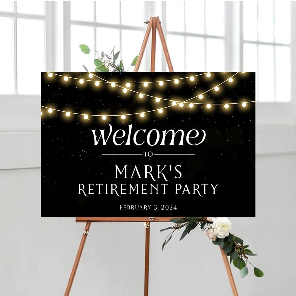 Personalized Retirement Welcome Sign, Custom Decoration, Outdoor Plastic Sign, Weatherproof, Happy Retirement
