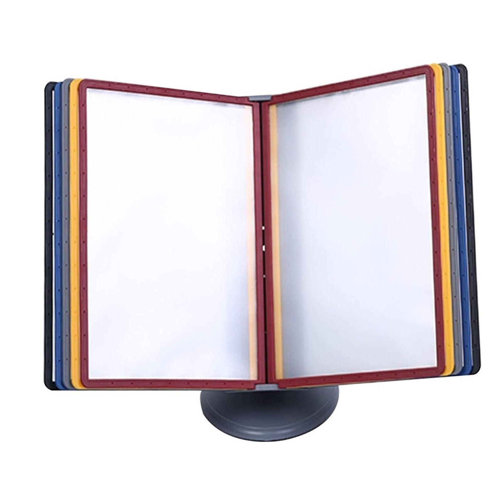 JYBNBBE Flip File Sorter Intended for Desk, File Organizer for Desk, Desk Reference Organizer, 10 Dual-sided Present Pockets, For Office/workshop/restaurant/hote,Multicolor