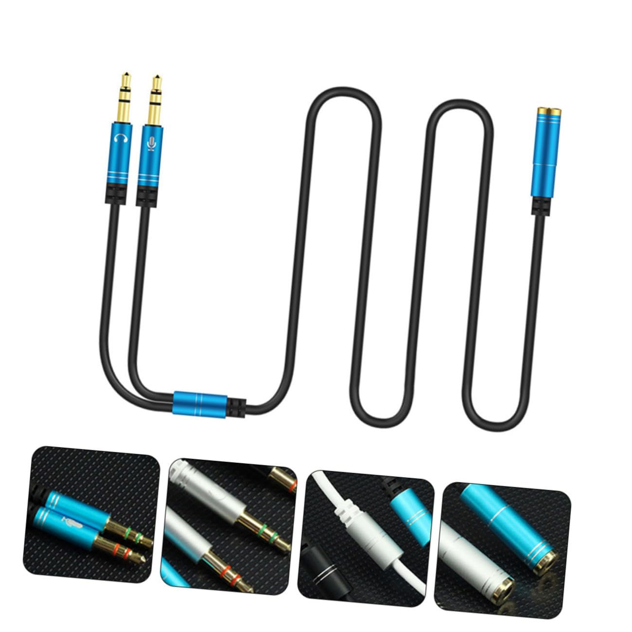 Uonlytech 5 Set Di Cavi Splitter Audio Y Per Microfono Con Prestazioni Stabili Facile Installazione Per Computer Desktop E Laptop 2 Pezzi * 5