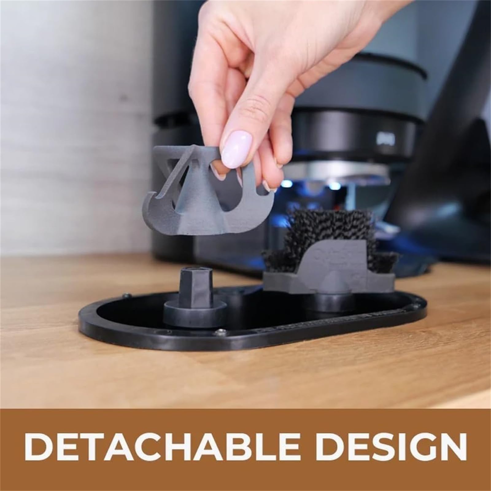 Kit de Limpieza de portafiltro de café, Soporte de Limpieza de Espresso Premium, Cepillo de Limpieza Profunda y Bandeja antiderrames, Limpiador automático de portafiltro para 51/53/58 mm (2pcs)