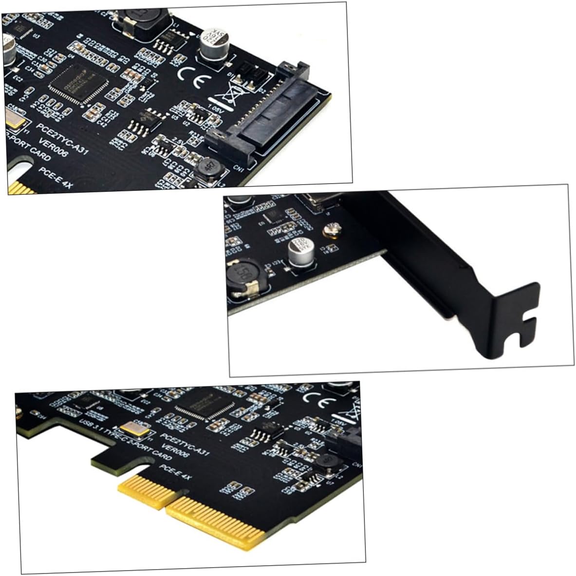 BESPORTBLE 10gbps USB 3.1 Computer Expansion Card with Dual Reversible Type-c Ports, Asm3142 Pcie Riser Adapter for Desktop Pc, High-Speed Internal USB Converter Card
