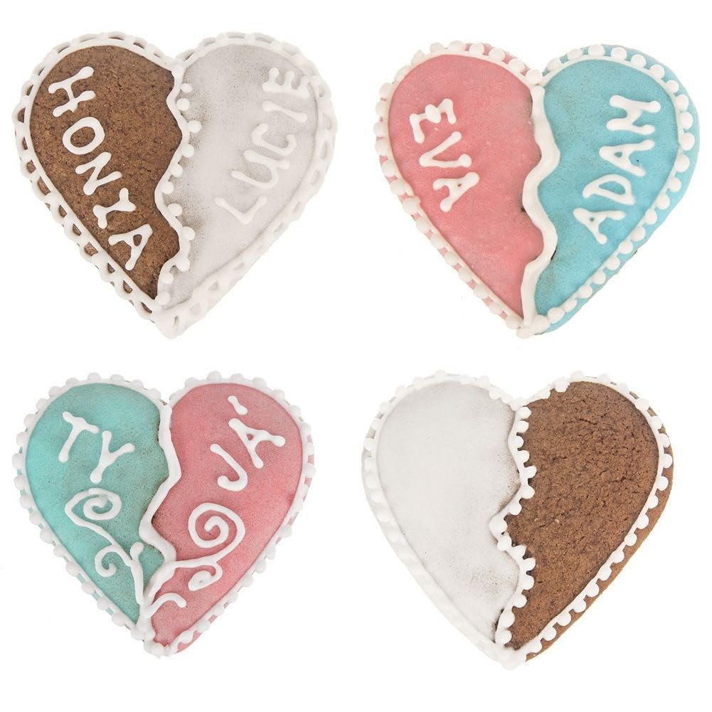 Set di 6 formine per biscotti a forma di cuore, in acciaio inox, per San