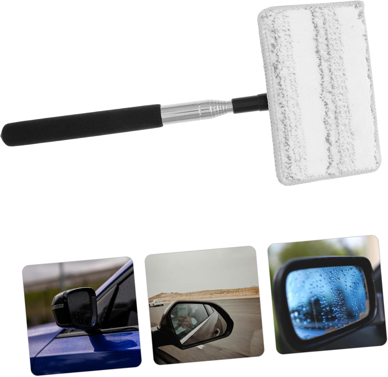 Zerodeko Car Mirror Wiper Extendable Windshield Cleaner for Car Window Inside Squeegee Tool