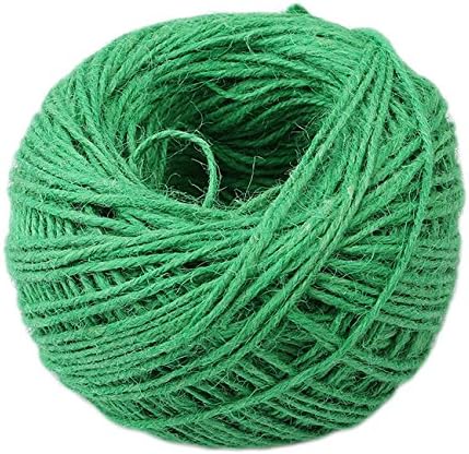 Rurah Handmade 50M DIY Hemp Rope Wrap Gift Environmental Color Twine Rope Cord String Ball Crafts,Green