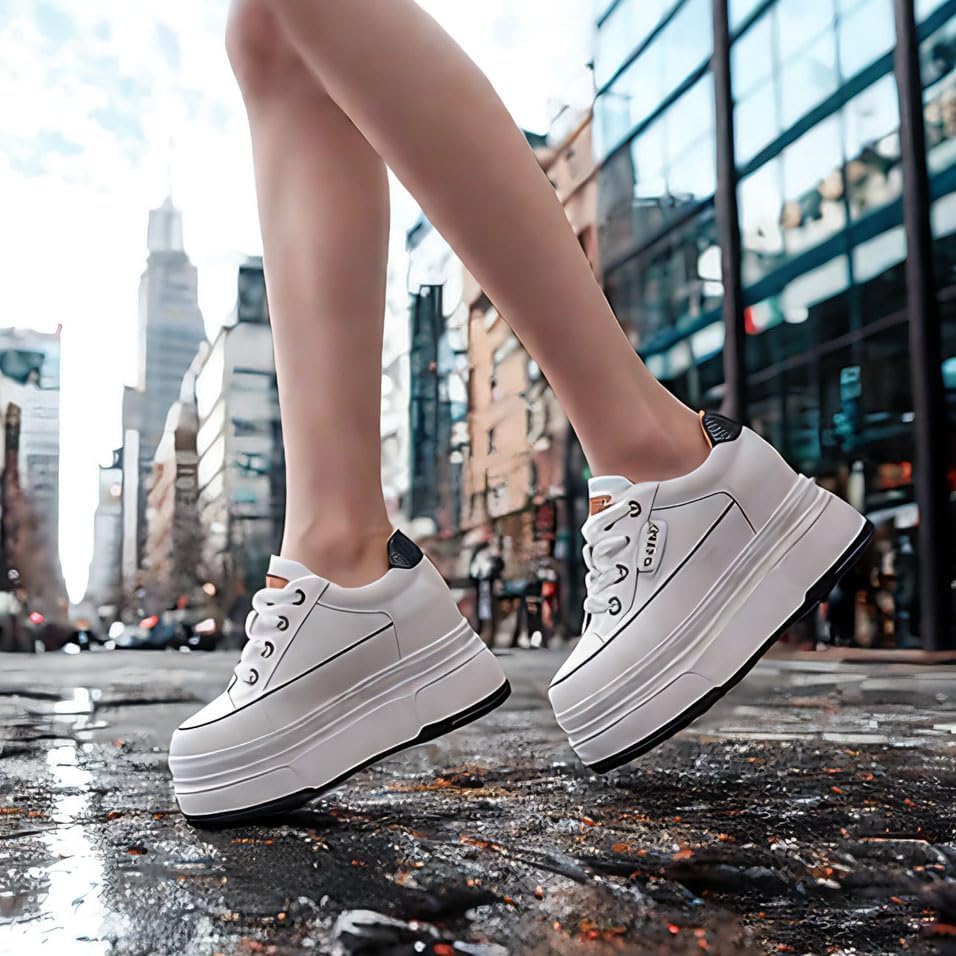 Platform Sneakers For Women - (3 inch-3.5 inch )6cm Heel & 3cm Inner Lift, Comforta... - Image 3