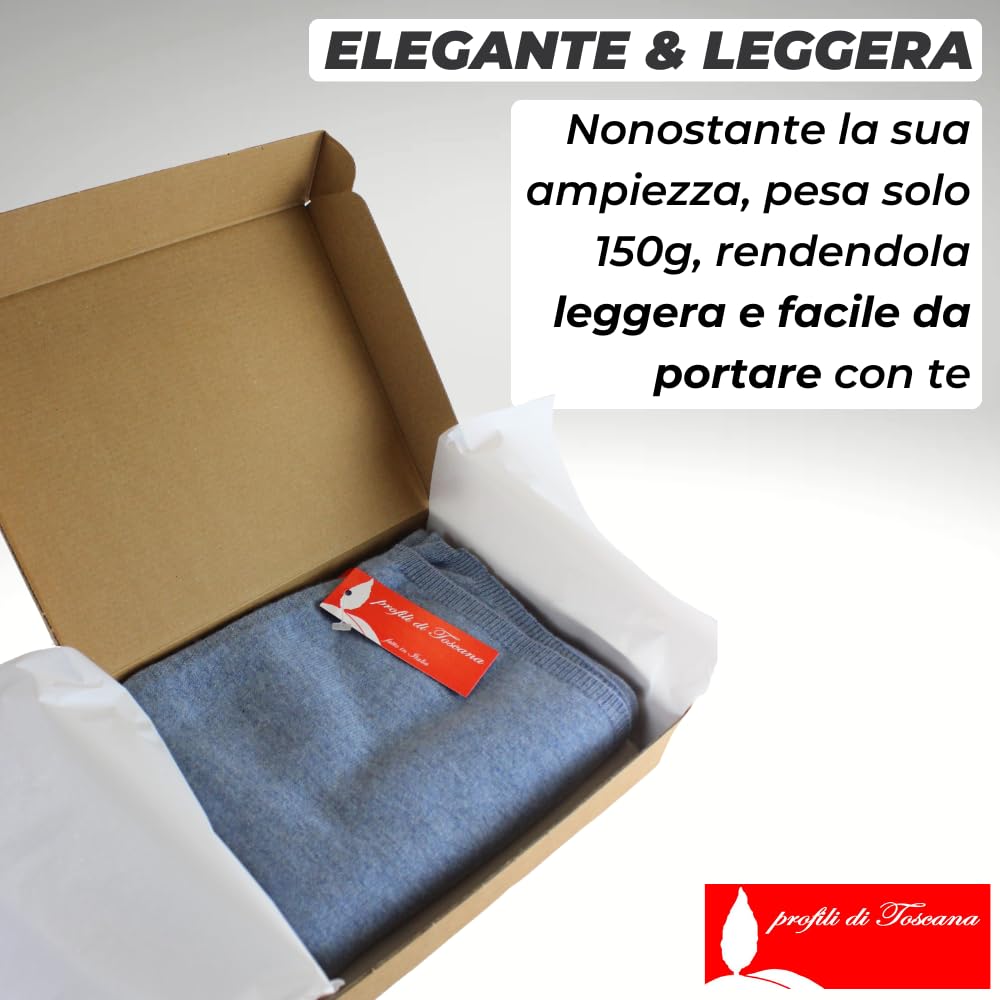 Sciarpa Cashmere Donna Uomo (35x180 cm) Sciarpa Invernale Firmata Unisex, Tessuto di Alto Lusso, Lavorazione Fine e Precisa Made in Italy, Leggera e Comoda da Indossare