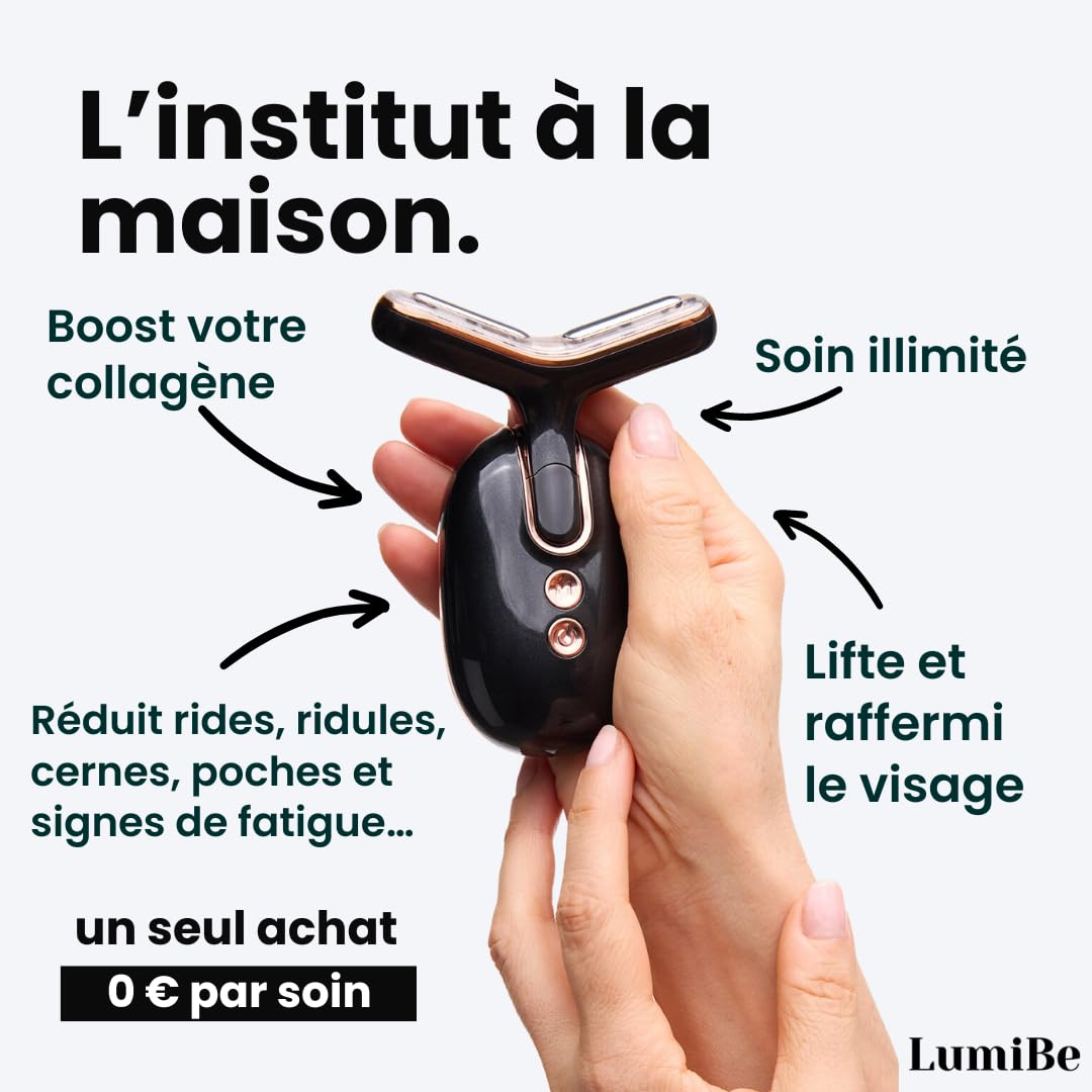 Appareil anti rides visage et cou SkinRevive Pro | Épurateur, massage du visage lifting EMS, radiofréquence et luminothérapie LED pour soin anti-âge, lift la peau (noir)