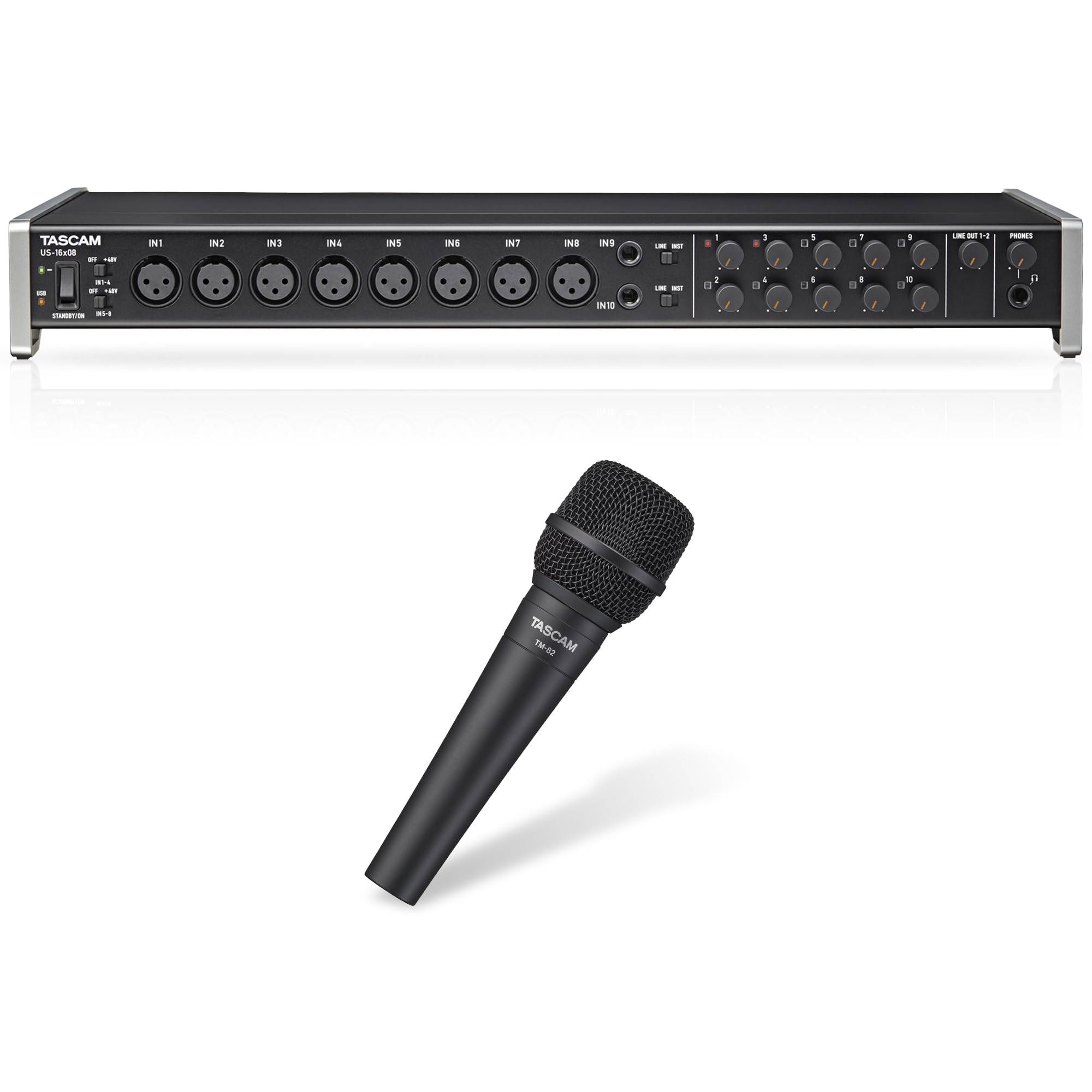 Amazon.com: TASCAM US-16x08 Rackmount and Dynamic Microphone