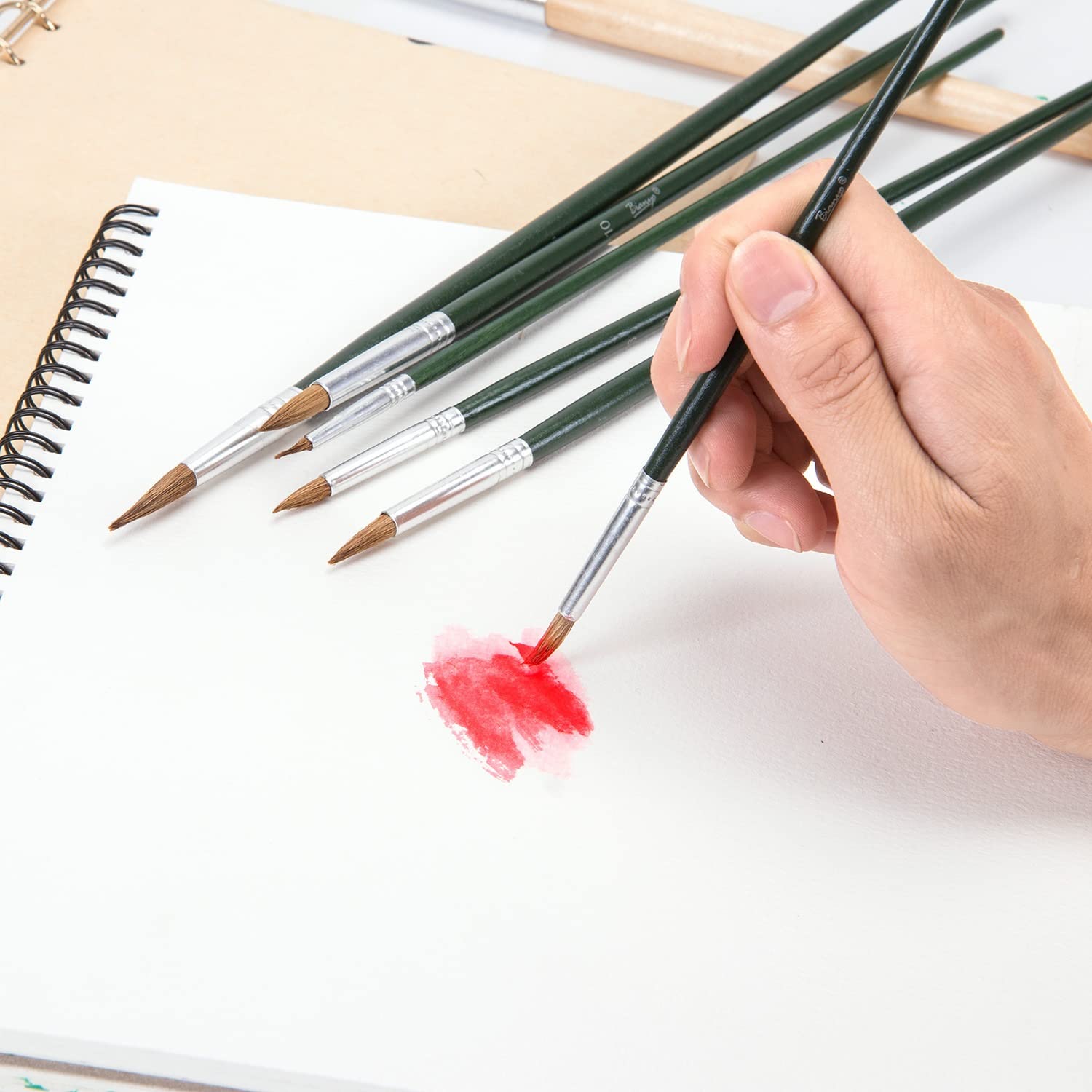 Ensemble de 36 pinceaux pour Rideaux, stylos pour Toile, tiges de Vernis, pinceaux pour Aquarelle, Ensemble de pinceaux à Huile en Soie