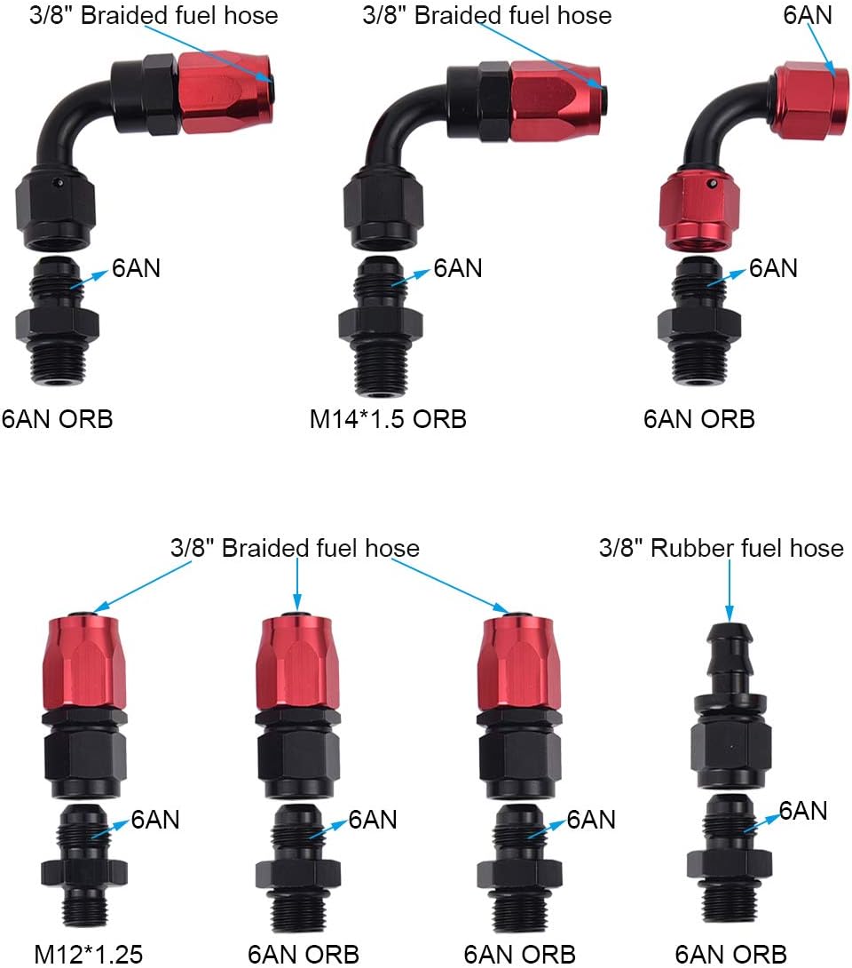 EVIL ENERGY 6AN Adjustable Fuel Pressure Regulator EFI Bypass Return 30-70psi Black&Red : Automotive