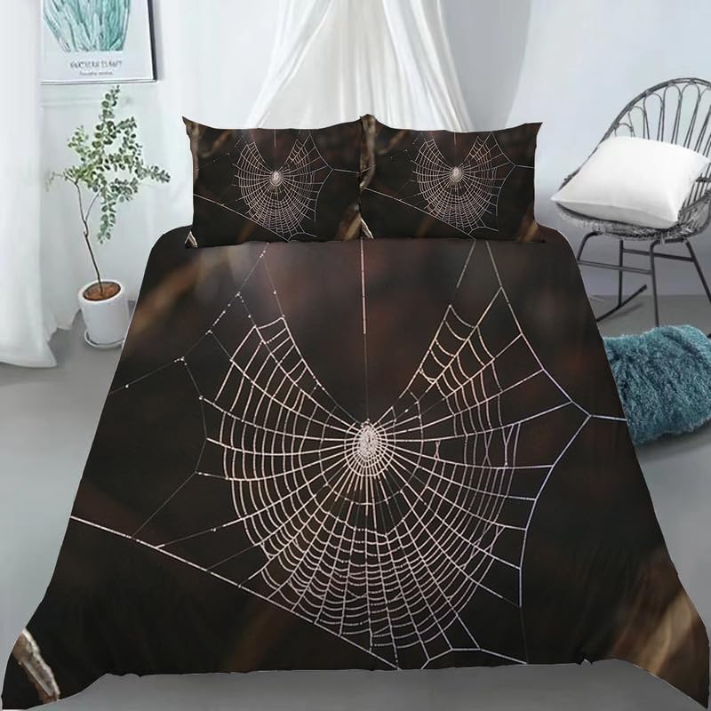 Funda nórdica de telarañas negras de 220 x 240 con fundas de almohada