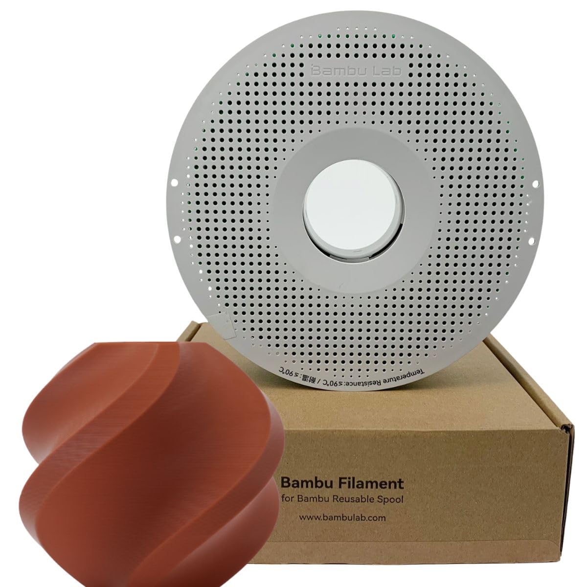 Bambu Lab PLA Basic Brown Diameter: 1.75mm +/- 0.03mm, Smooth Surface Finish, Biodegradable (With Spool)