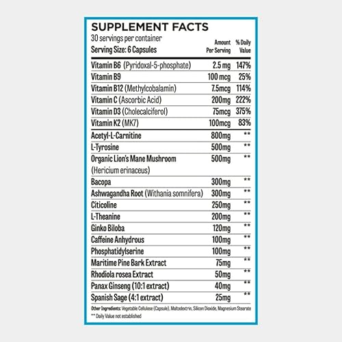 Miniatura 5 de ROAR AMBITION Genuine Hunter Focus Premium - Suplemento cerebral nootrópico para memoria y concentración, fabricado en Estados Unidos con todos los