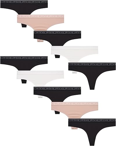 Lucky Brand Paquete de 10 bragas tipo tanga para mujer