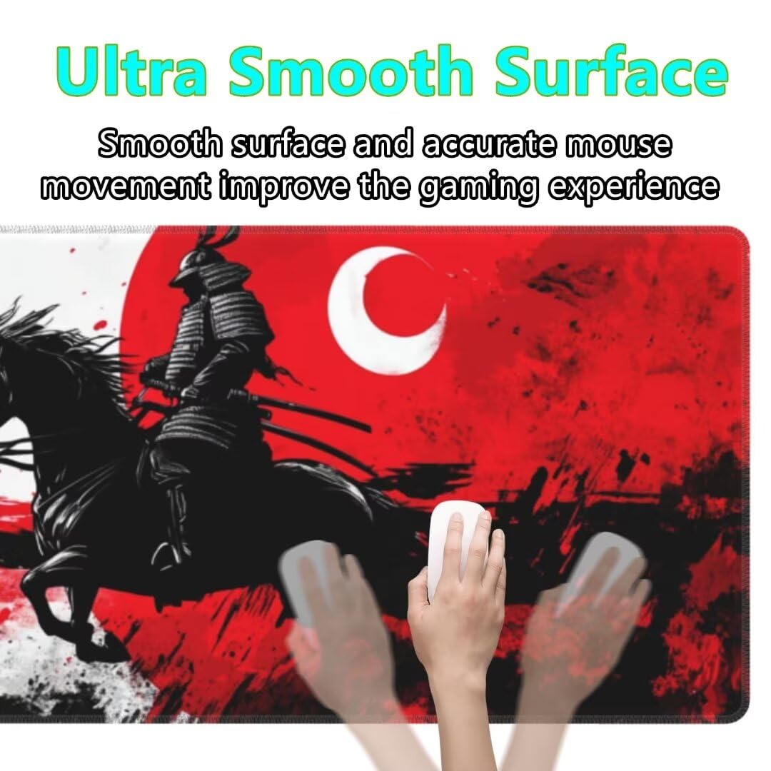 Tappetino Mouse Giappone Gaming Mouse Pad Astratto Tappetino Mouse XXL 1200×600×3MM Migliora La Precisione e La Velocità Tappetino Scrivania con Base in Gomma e Bordi Cuciti per Ufficio e Gaming