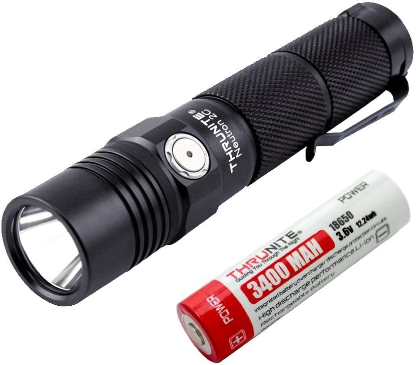 ThruNite Neutron 2C V3 LED Torch, Flashlight Torch with 1100 Lumens, Micro-USB USB Rechargeable Flashlight, XP-L V6 LED Flashlight with 18650 Battery(Battery Included) for Indoor/Outdoor NW