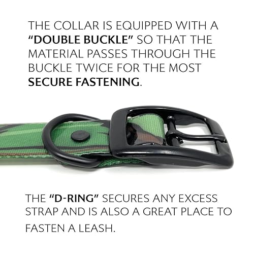 Miniatura 5 de Regal Dog Products Large Camo Hunting Dog Collar with Custom Engraved Name Plate & Black Hardware  Waterproof Personalized Dog Collars for Big & XL