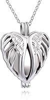 Vista 1 de Collar de plata de ley 925 con alas de ángel conmemorativas para cenizas, joyería de cremación
