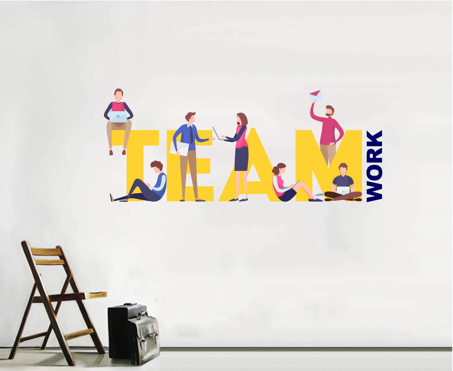 Decal O Decal Vinyl Teamwork Wall Sticker, 10 x 1000 x 400 Millimeters