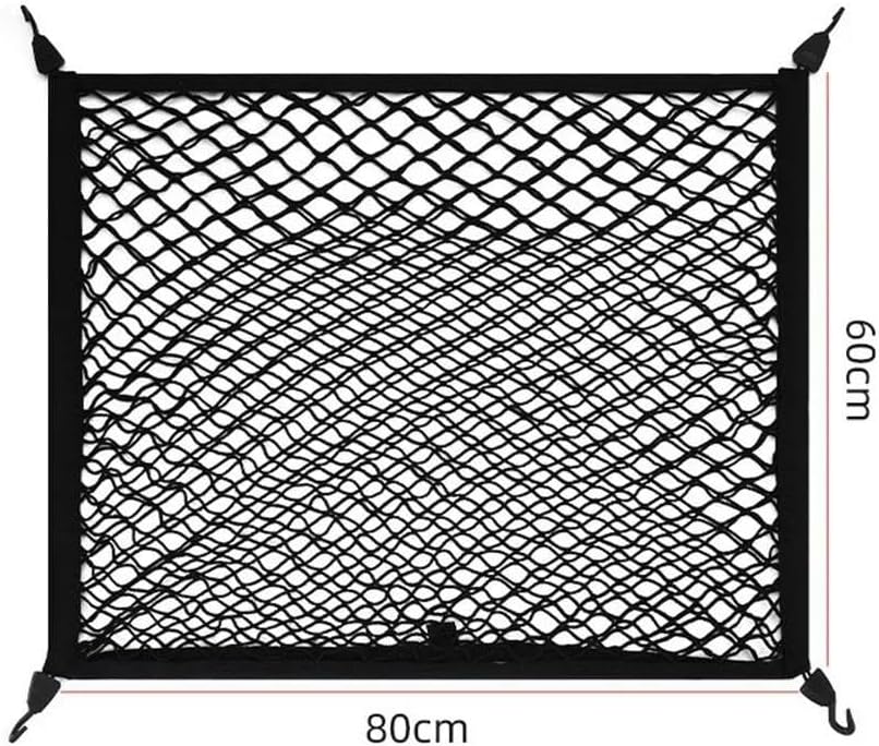 Car Nets 80 * 60cm Elastic Car Trunk Single And Double Layer Luggage Fixed Storage Net Cargo Organiser Interior Accessories (Single layer)