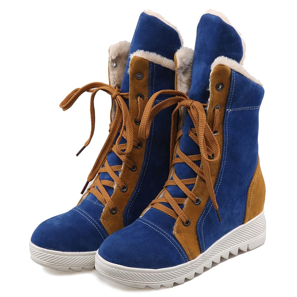 Bottes de neige bleues imperméables en taille 35 avec lacets
