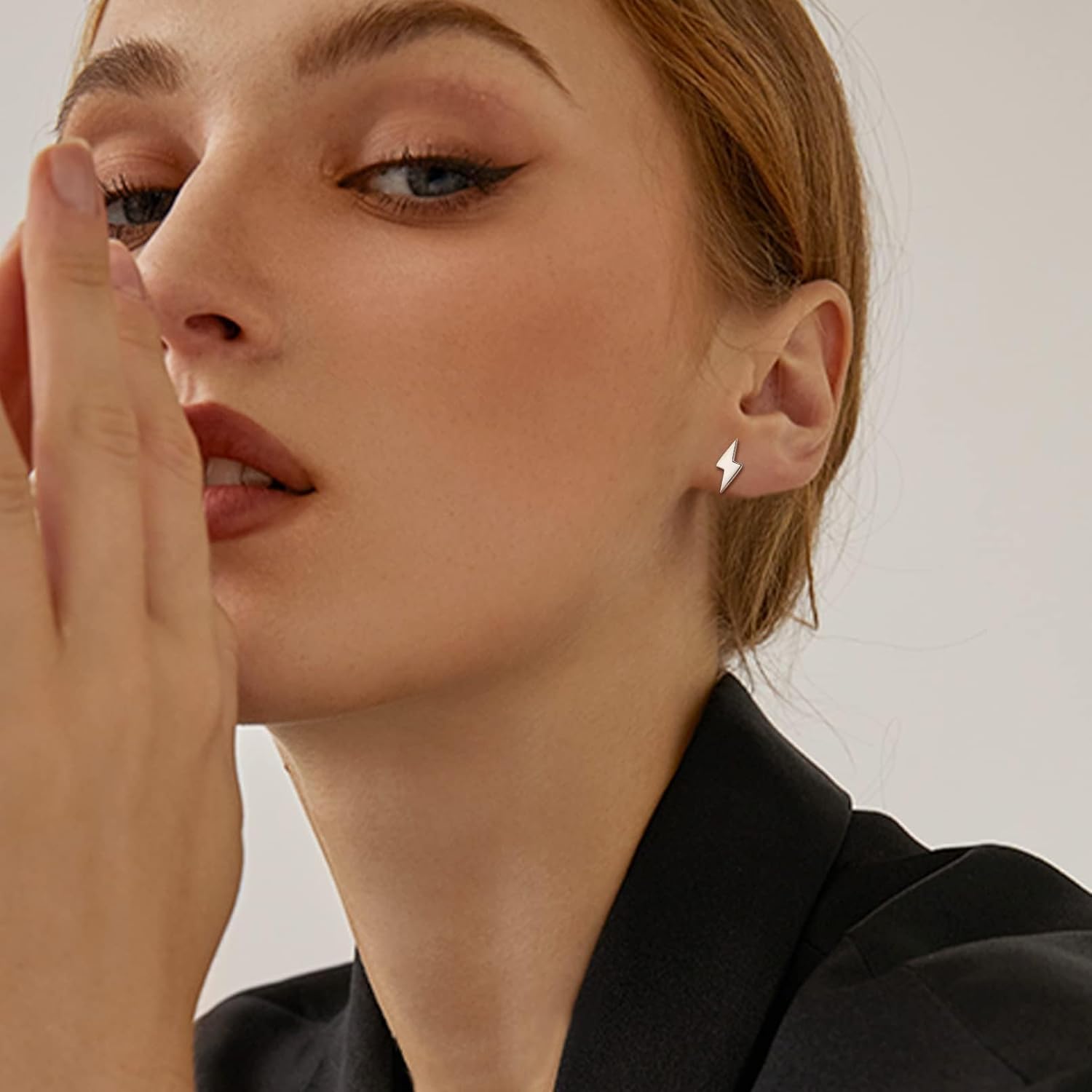 ChicSilver 925 Sterling Silver Stud Earrings Hypoallergenic, Dainty Simple Heart/Star/Moon/Lightning/Butterfly Earrings for Women with Gift Box - Image 3