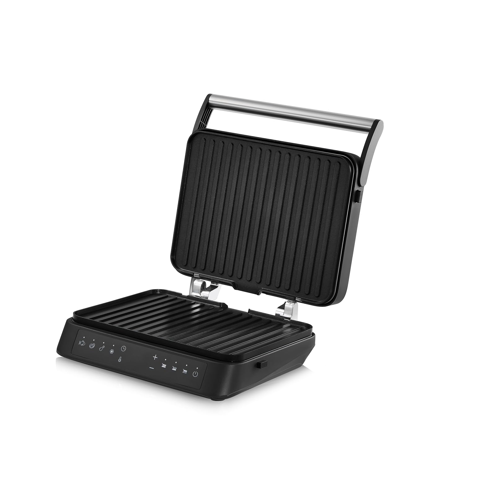 ZEEGMA Griglia Elettrica a contatto GRILL CHEF 3.0, 5 Programmi Piastre Estraibili Lavabile in Lavastoviglie Temperatura Regolabile Display, Potenza 2000 W, Riscaldamento Piastre Indipendente