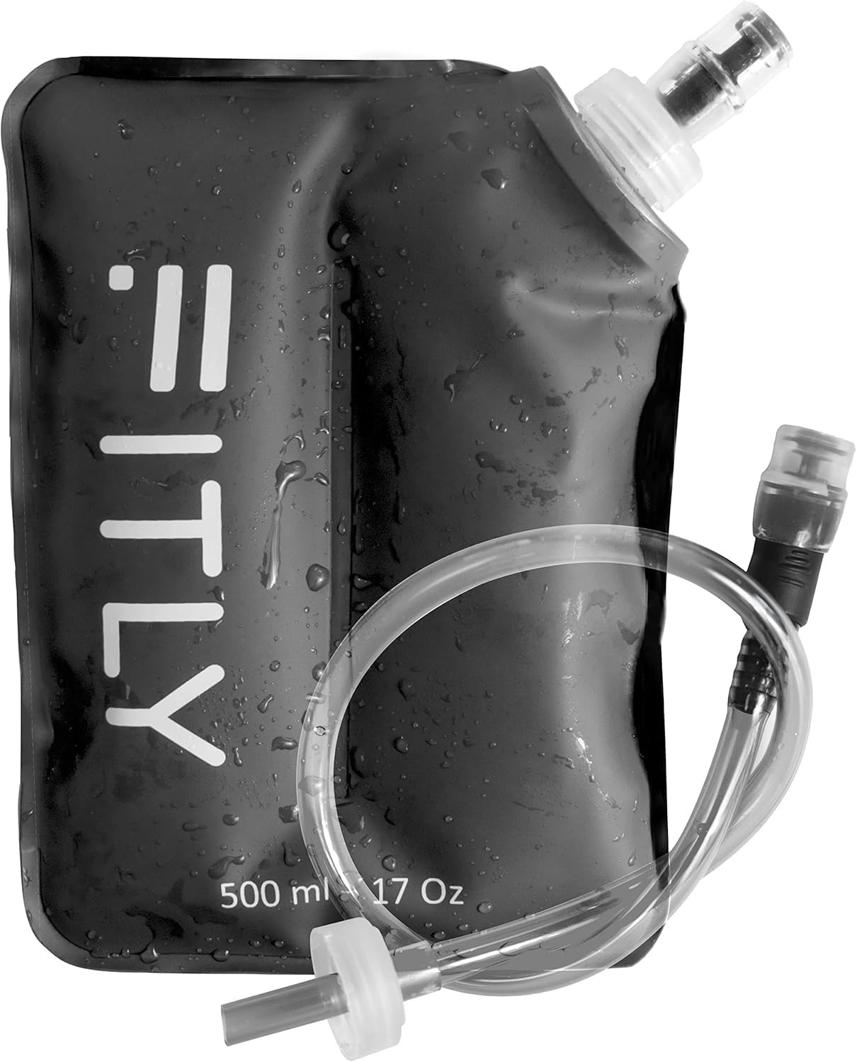 FITLY Soft Flask 500ml - Shrinks As You Drink Soft Water Bottle for Hydration On The Move - Collapsible Running Water Bottle, Hiking, Cycling - Soft Flask Running