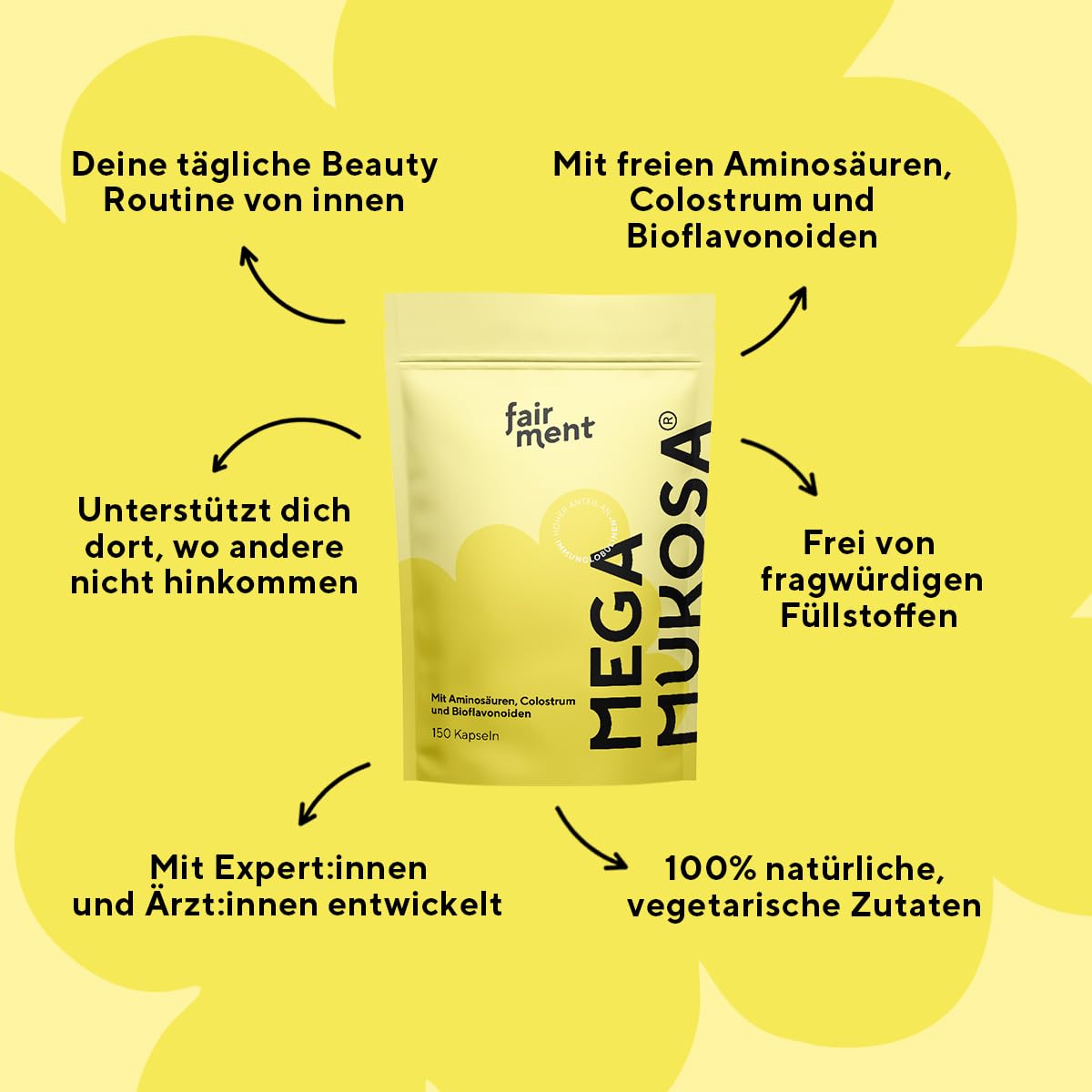 fairment MegaMukosa® L-Prolin und L-Serin - Aminosäure- Kapseln 150 Kapseln