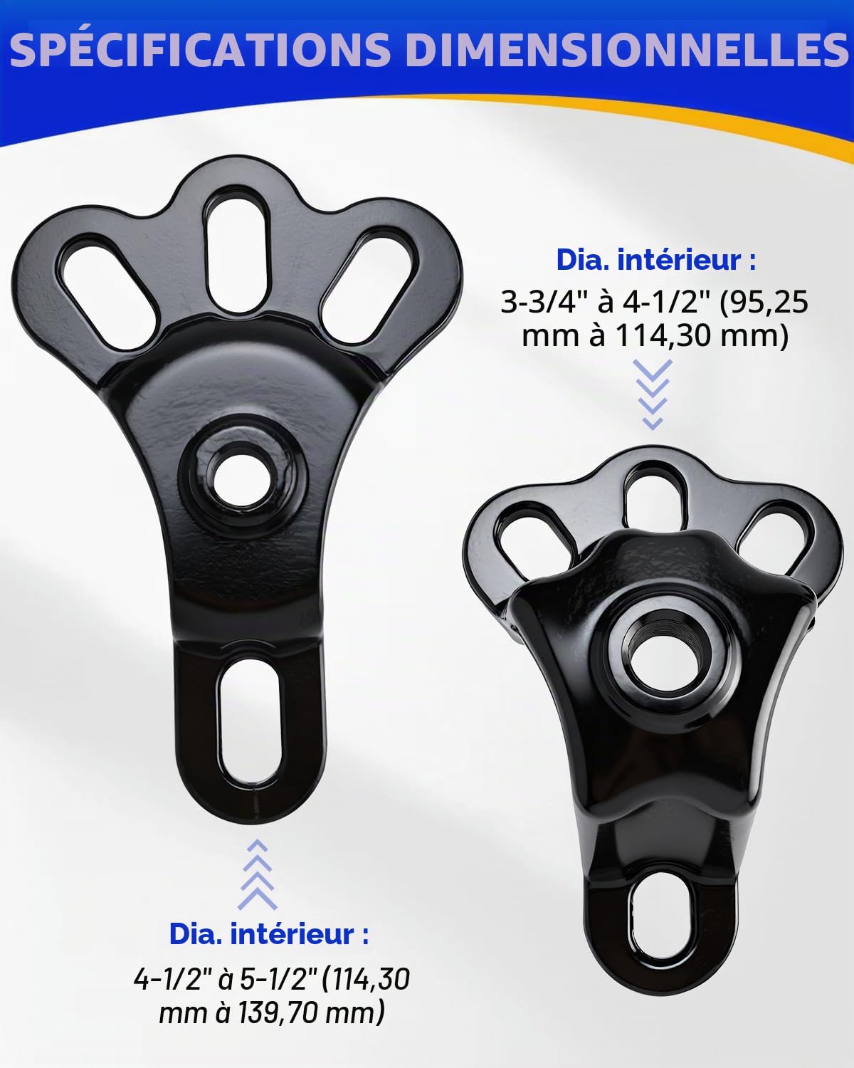 FreeTec Kit extracteur de moyeu et d'essieu universel | Essieu avant 95,25-114,3 mm, essieu arrière 114,3-139,7 mm | Outil d'extracteur de bride avec vis de pression et douille 5/8" x 18
