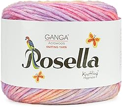 Ganga Acrowools Rosella Kniiting Yarn, Cotton Rich Yarn with 61% Cotton and 39% Acrylic (Ros010 - Popsicle),100 Gram