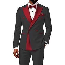 Suits for Men 2 Piece Double Breasted Suit Men Slim Fit Tuxedo for Wedding
