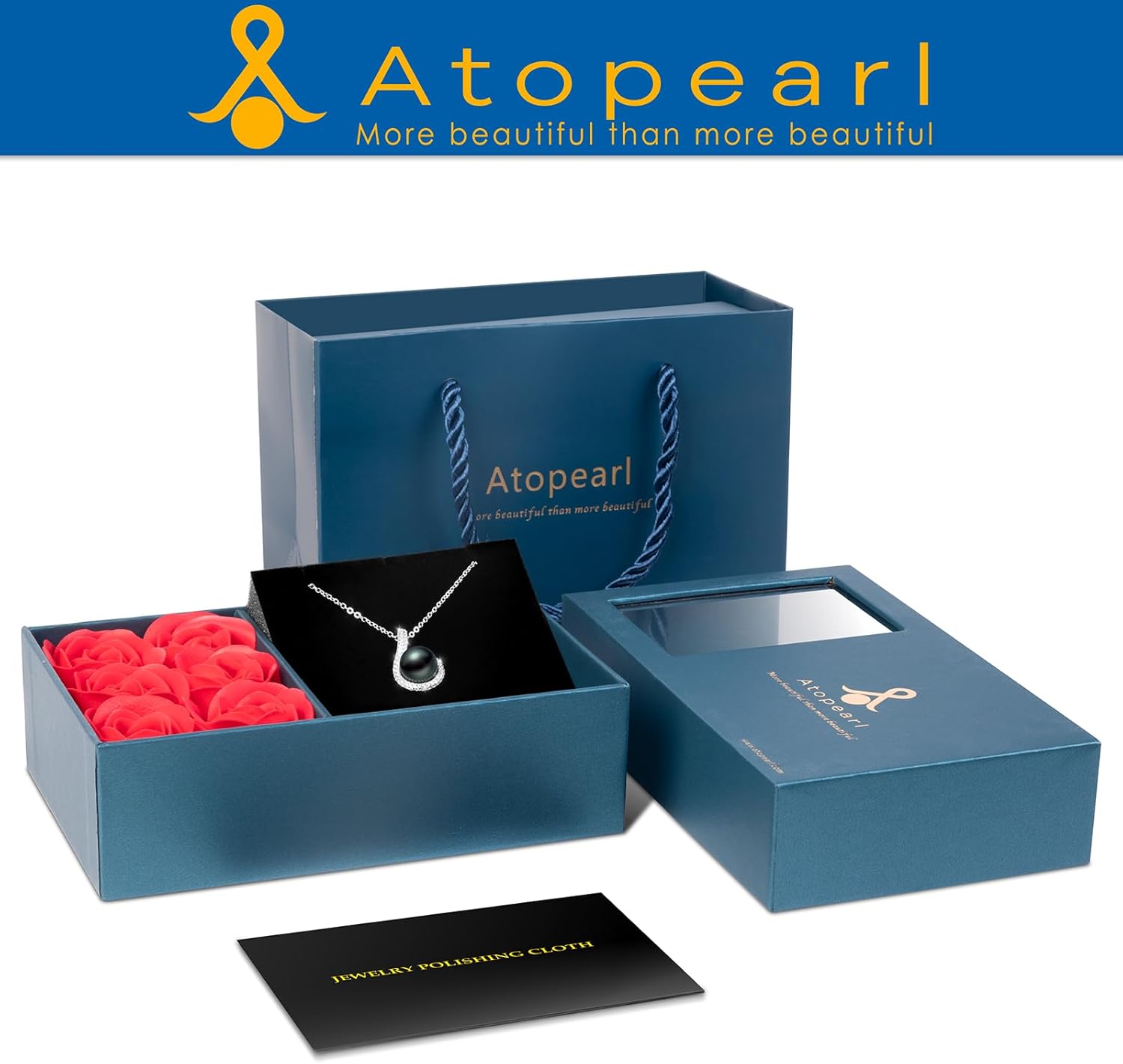 Gifts for Women Wife Anniversary Genuine Tahitian Black Pearl Pendant Necklace Birthday Valentine's Day Christmas Anniversary Jewellery Gift for Her - Image 7