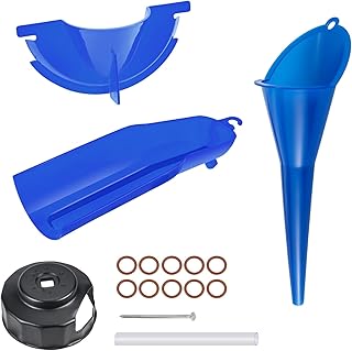 Bravema Oil Funnel Set, Motorcycle Oil Filter Wrench & Primary Case Oil Funnel & Crankcase Fill Funnel & Drip Free Oil Filter Funnel Fit for Harley Touring Sporster Dyna (with Wrench)