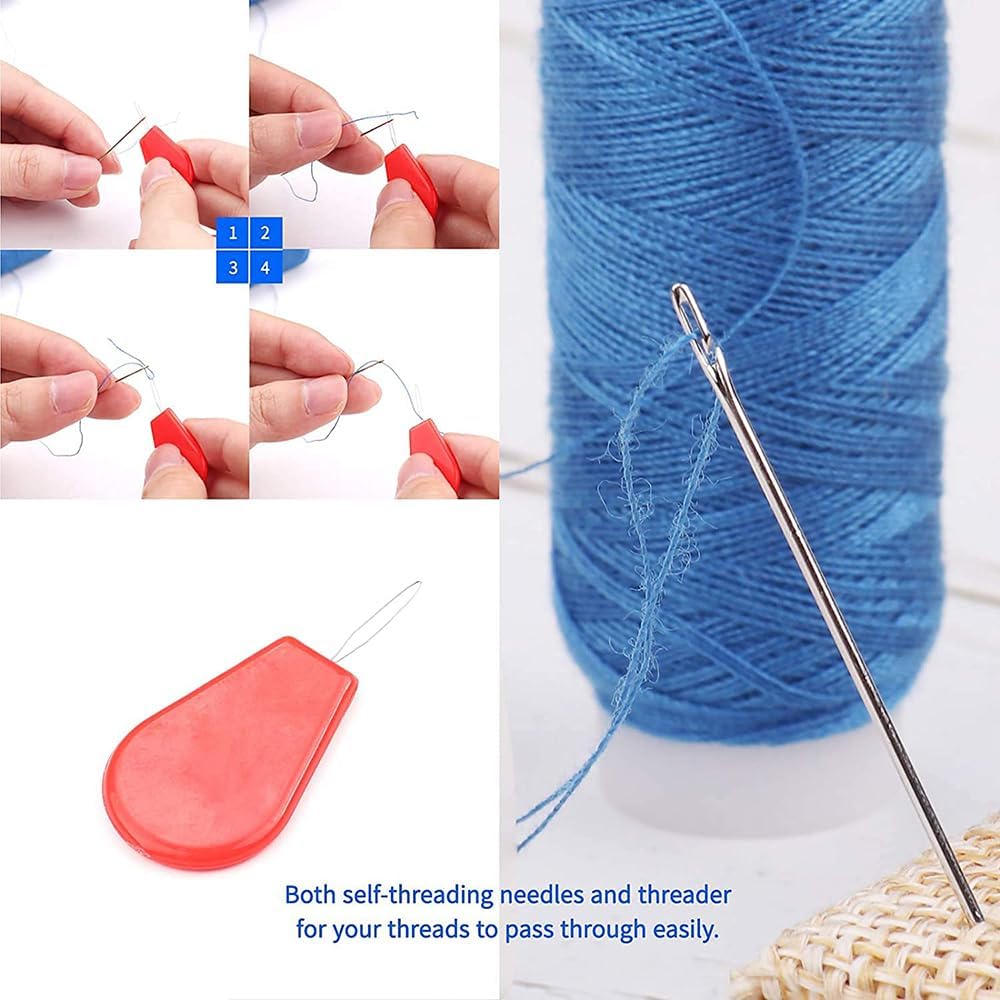 Maharsh 62Pcs Sewing Kit, Portable Sewing kit Box Sewing Supplies Accessories with Thread Spools, Scissors, Thread Needles,Tape Measure for DIY (62 Pcs) 2