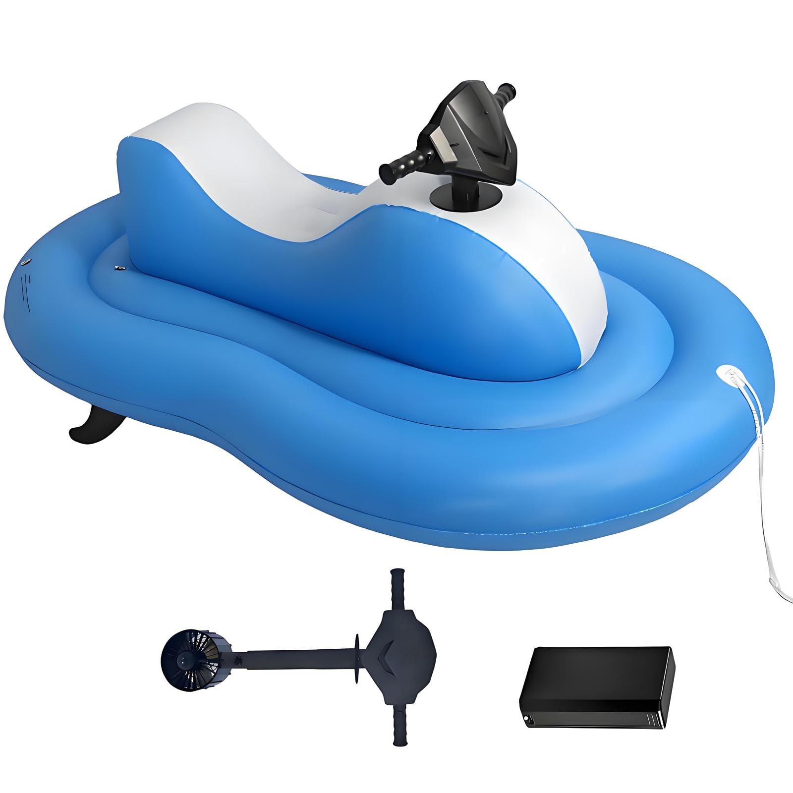 menglanchang Motorized Inflatable Watercraft, 46W Ride-On Pool Boat