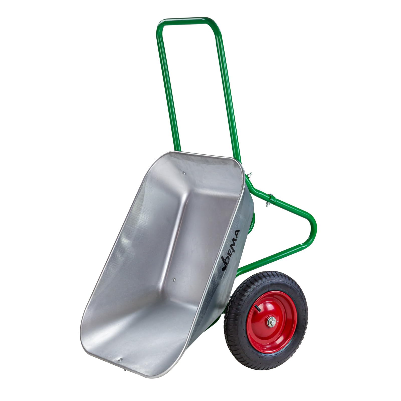 DEMA Stahl Schubkarre Duo – 2-Rad Gartenschubkarre, Robuste Schubkarre für Gartenarbeit, Transport und Baustellen