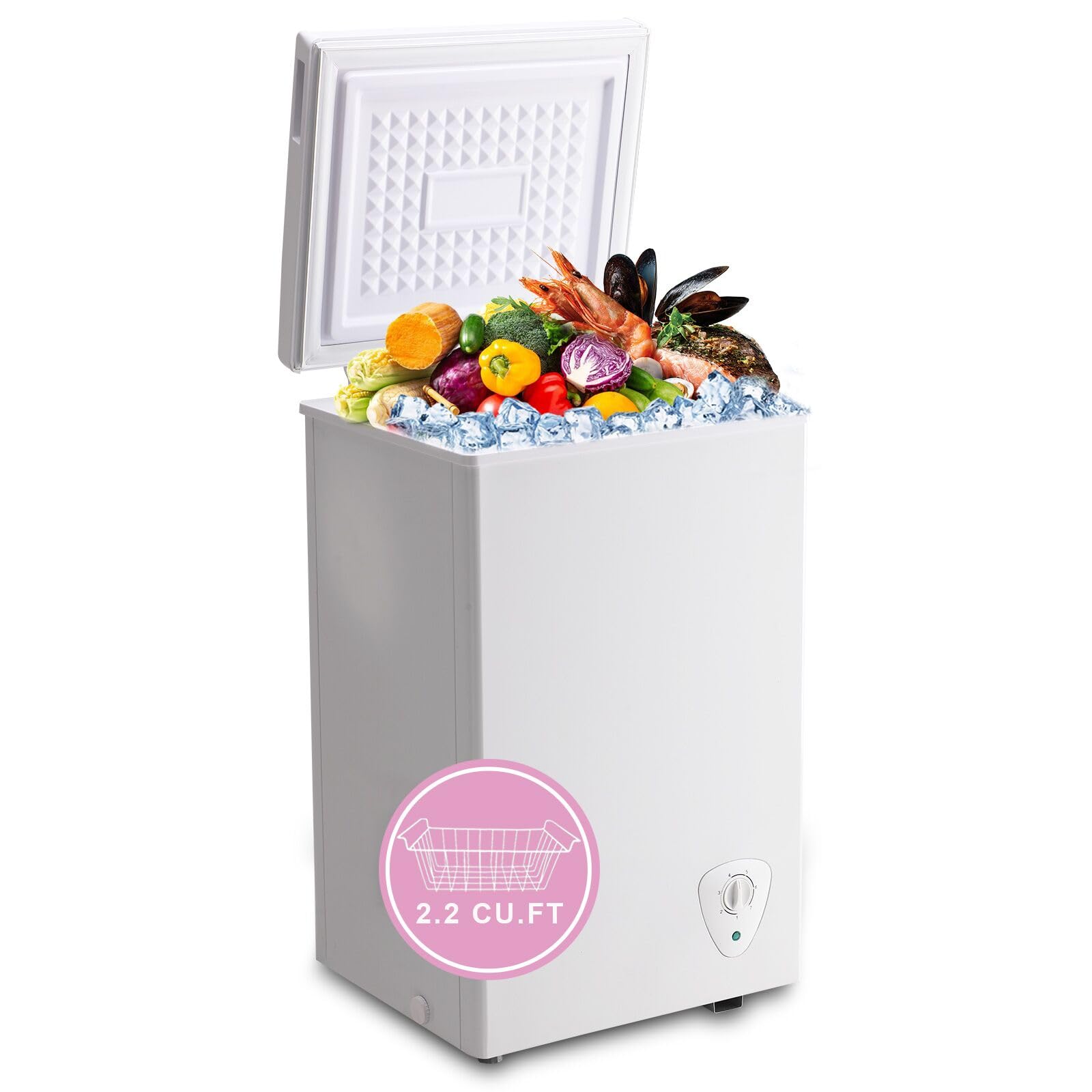 WANAI BCD51WHITE 2.2 cu ft Chest Freezer White