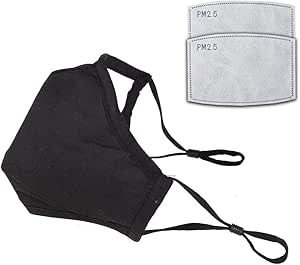 Facial Protection Filtration 95%, Anti-Fog, Dust-Proof With activated carbon filter Adjustable Headgear Nose wire Full Face Protection Masks （One mask plus two filters）